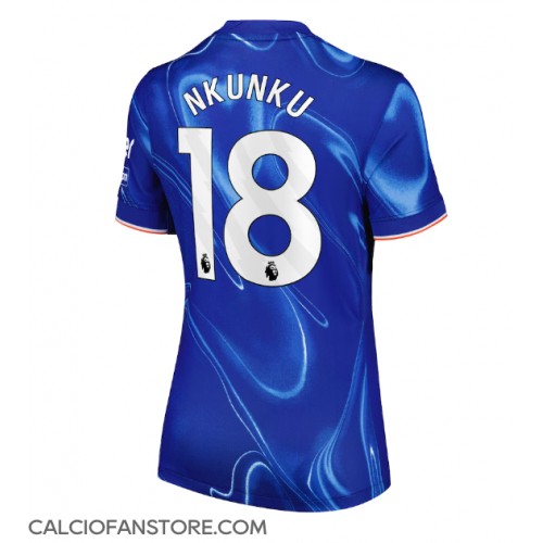 Maglia Calcio Chelsea Christopher Nkunku #18 Prima Divisa Donna 2024-25 Manica Corta